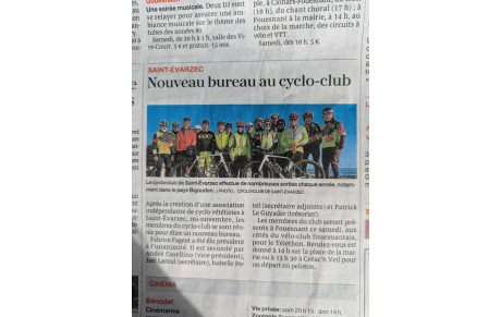 Article Ouest France élection du nouveau bureau