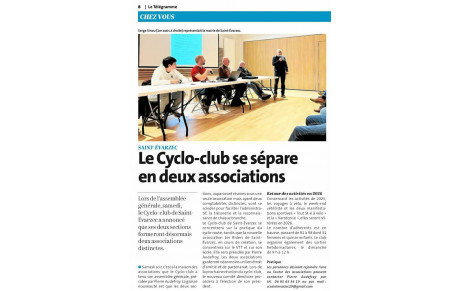 Assemblée générale 2025 des cyclos Varzécois